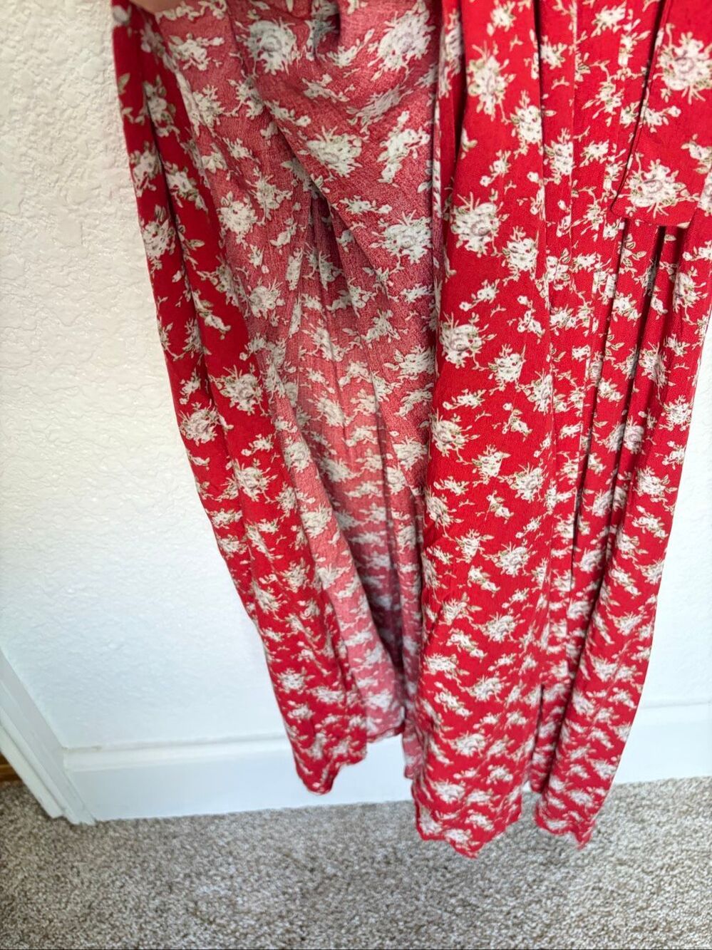 Natural Life Sophia Ditsy Floral Boho Wrap Maxi Dress in Red Size L - Picture 7 of 12